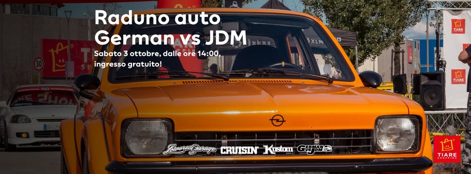 Evento Raduno auto German vs JDM Locandina Raduno auto German vs JDM - sabato 3 ottobre ore 14:00 - 16:00