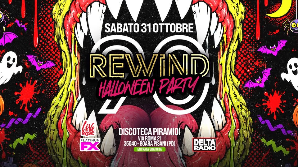 Evento Rewind90 – Discoteca Piramidi Locandina Rewind90 – Discoteca Piramidi - sabato 31 ottobre ore 22:00 - 00:00