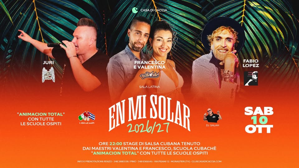 Evento Sabato 10 Ottobre Sala Latina Locandina Sabato 10 Ottobre Sala Latina - sabato 10 ottobre ore 20:30 - 22:30