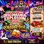 Immagine evento Sabato 3 Ottobre – Movida Disco Food Lonigo Discomania Explosion Serata Oktoberfest a Lonigo (VI) Sabato 3 Ottobre - Movida Disco Food Lonigo Discomania Explosion Serata Oktoberfest a Lonigo (VI) il 3 ottobre 2026