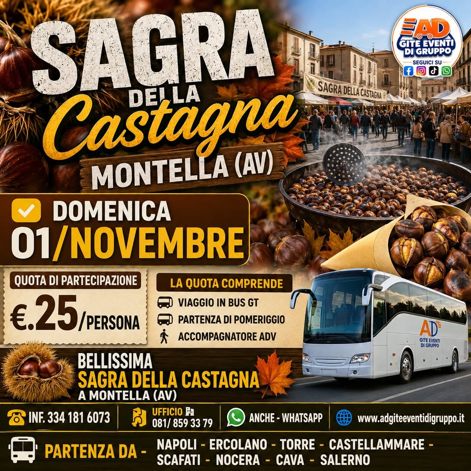 Evento Sagra Della Castagna Montella (Av) Domenica 01/Novembre Locandina Sagra Della Castagna Montella (Av) Domenica 01/Novembre - domenica 1 novembre ore 15:00 - 23:30
