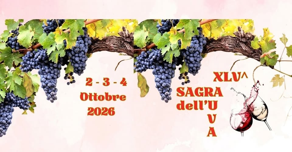 Evento Sagra dell’Uva di Priora. Sorrento (NA) Locandina Sagra dell’Uva di Priora. Sorrento (NA) - da venerdì 2 ottobre - domenica 4 ottobre 2026 ore 19:00 ore 23:59