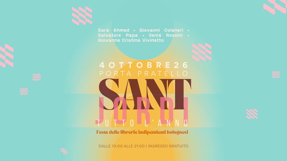 Evento Sant Jordi tutto l’anno! Festa delle librerie indipendenti bolognesi Locandina Sant Jordi tutto l’anno! Festa delle librerie indipendenti bolognesi - domenica 4 ottobre ore 10:00 - 21:00
