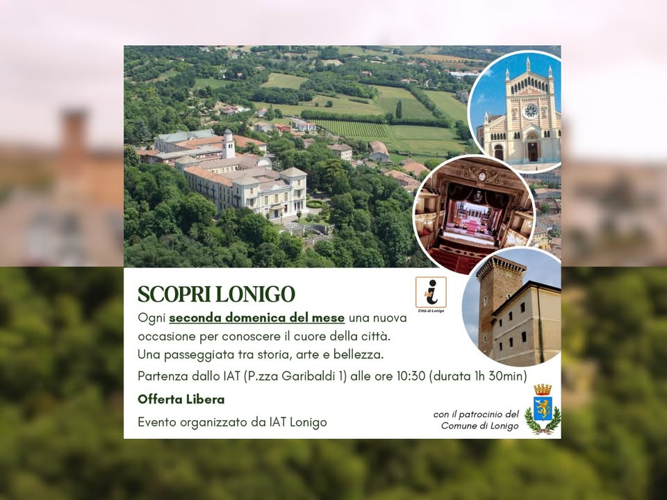 Evento Scopri Lonigo – Tour accompagnato ogni seconda domenica del mese Locandina Scopri Lonigo – Tour accompagnato ogni seconda domenica del mese - domenica 11 ottobre ore 10:00 - 12:00
