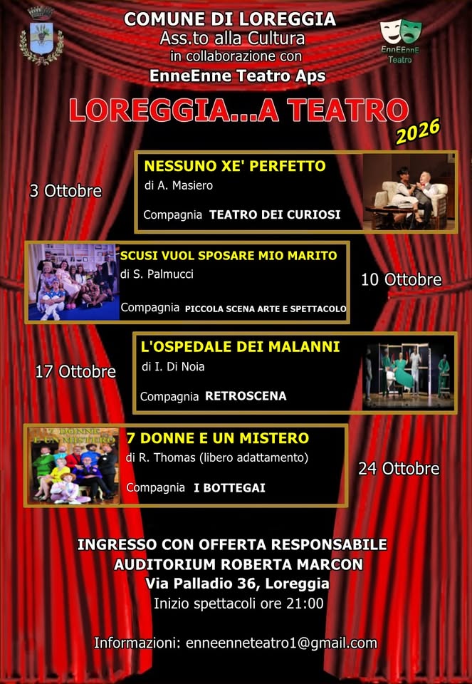 Evento Scusi Vuol Sposare Mio Marito – Rassegna “Loreggia… A Teatro” Locandina Scusi Vuol Sposare Mio Marito – Rassegna “Loreggia… A Teatro” - sabato 10 ottobre ore 21:00 - 22:30