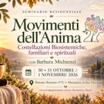 Immagine evento Seminario Residenziale di Costellazioni “Movimenti dell’Anima” – Bassano Romano a Bassano Romano (VT) Seminario Residenziale di Costellazioni "Movimenti dell'Anima" - Bassano Romano a Bassano Romano (VT) il 30 ottobre ottobre - 1 novembre 2026