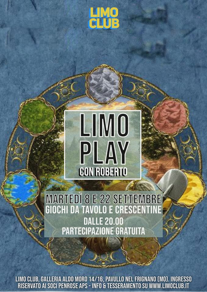 Evento Serata giochi da tavolo per tutti!!!Vieni a giocare!Roberto ti spiegherà le regole! Locandina Serata giochi da tavolo per tutti!!!Vieni a giocare!Roberto ti spiegherà le regole! - da martedì 8 settembre - martedì 22 settembre 2026 ore 20:00 ore 23:00