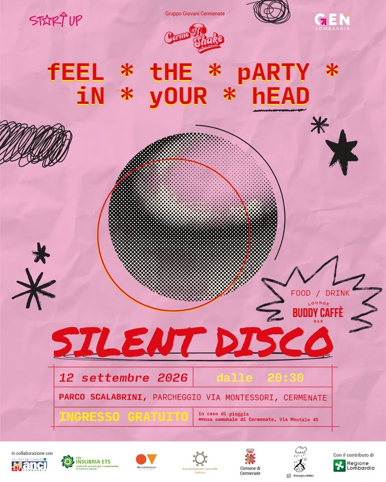 Evento SILENT DISCO al Parco Scalabrini Locandina SILENT DISCO al Parco Scalabrini - sabato 12 settembre ore 20:30 - 22:30