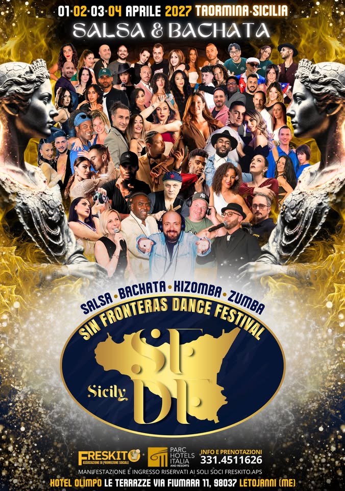Evento Sin Fronteras Dance Festival Taormina Sicilia Locandina Sin Fronteras Dance Festival Taormina Sicilia - da giovedì 1 aprile - domenica 4 aprile 2027 ore 15:00