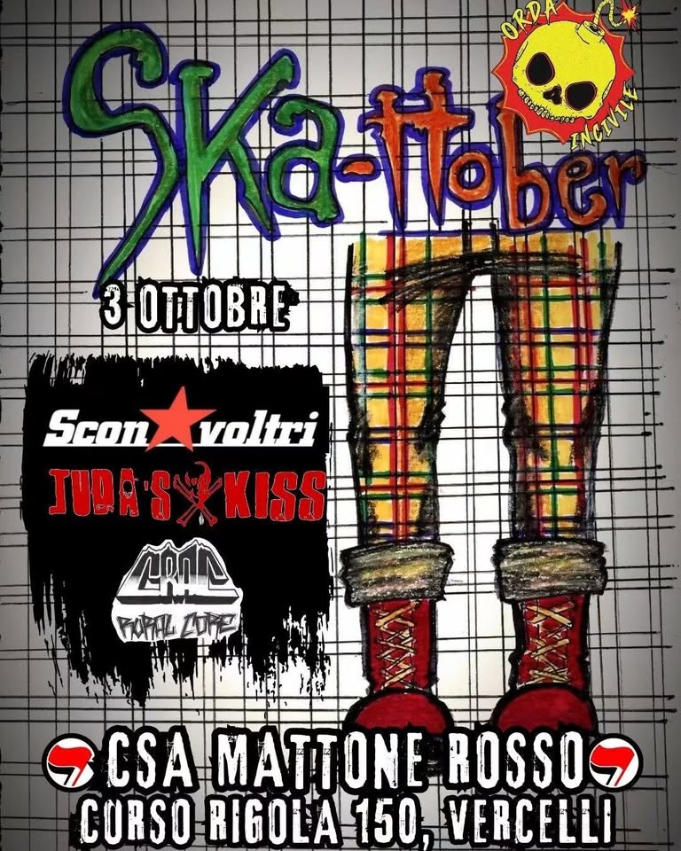 Evento Ska – Ttober Fest Sconvoltri Judass Kiss Crac Rural Core Locandina Ska – Ttober Fest Sconvoltri Judass Kiss Crac Rural Core - sabato 3 ottobre ore 20:30 - 22:30