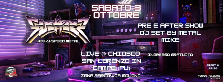 Evento Sleazer live chiosco a San lorenzo dj set by Metal Mike Locandina Sleazer live chiosco a San lorenzo dj set by Metal Mike - sabato 3 ottobre ore 22:00 - 00:00