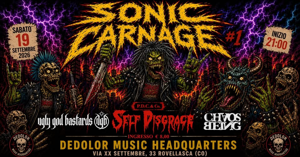 Evento Sonic Carnage 1 Locandina Sonic Carnage 1 - sabato 19 settembre ore 20:00 - 22:00
