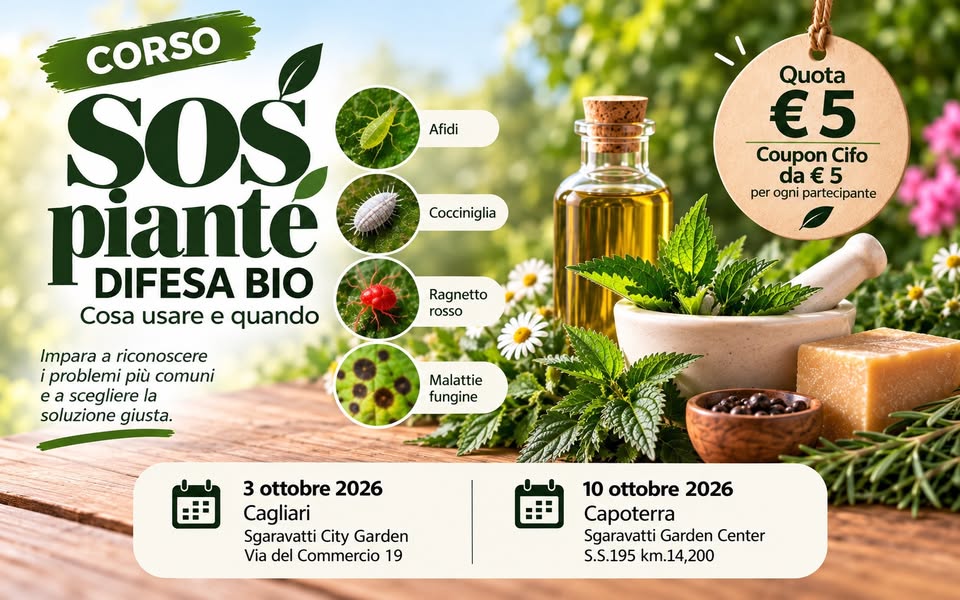 Evento SOS piante difesa bio, cosa usare e quando Locandina SOS piante difesa bio, cosa usare e quando - sabato 3 ottobre ore 10:30 - 12:00