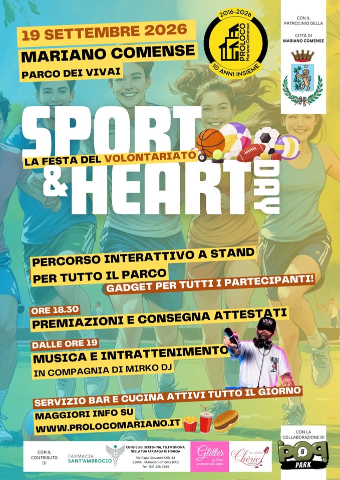 Evento Sport&HeartDay Locandina Sport&HeartDay - sabato 19 settembre ore 10:30 - 12:30