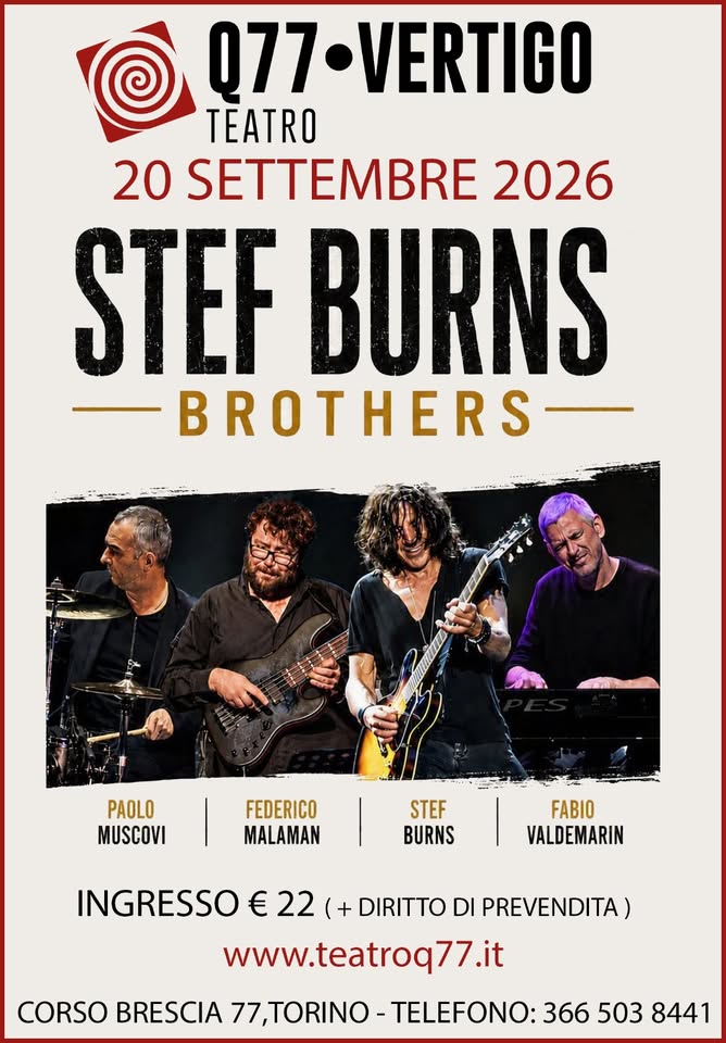 Evento Stef Burns Brothers Live Locandina Stef Burns Brothers Live - domenica 20 settembre ore 21:30 - 23:30
