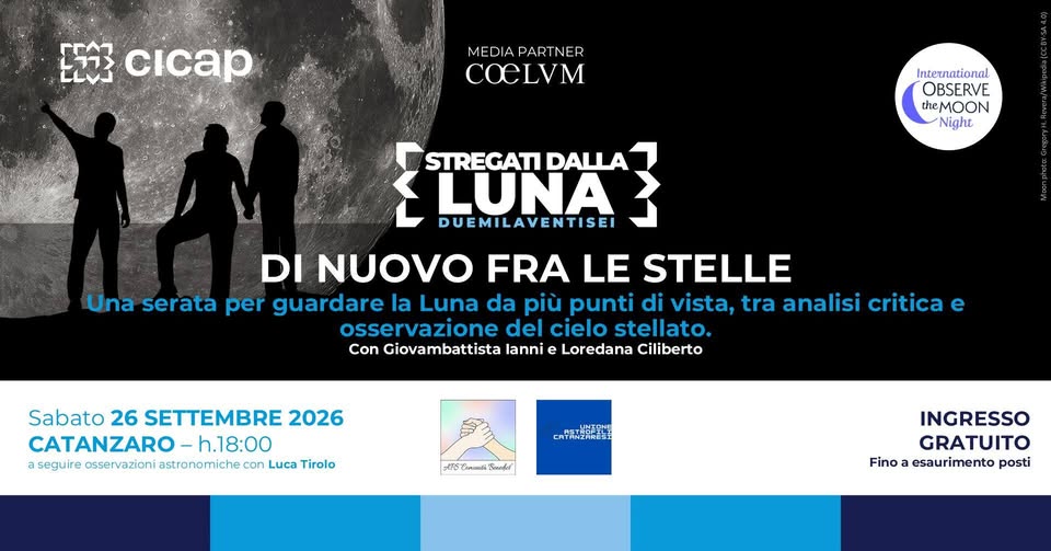Evento Stregati dalla Luna 2026 Di nuovo tra le Stelle Locandina Stregati dalla Luna 2026 Di nuovo tra le Stelle - sabato 26 settembre ore 18:00 - 20:00