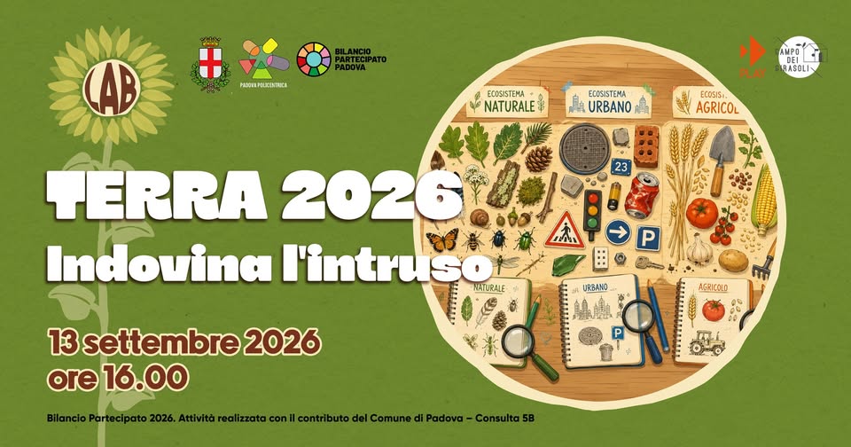 Evento TERRA 2026 – Indovina l’intruso Locandina TERRA 2026 – Indovina l’intruso - domenica 13 settembre ore 16:00 - 17:00