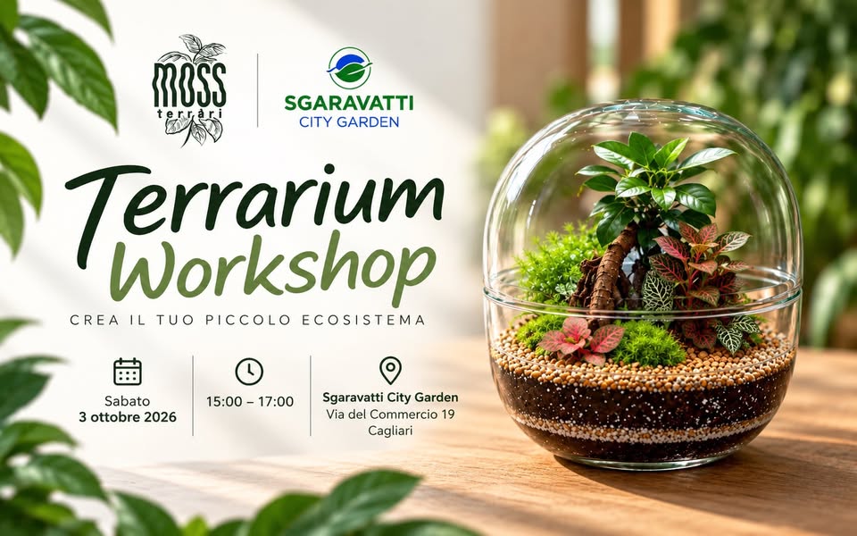 Evento Terrarium Workshop – Crea il tuo piccolo ecosistema Locandina Terrarium Workshop – Crea il tuo piccolo ecosistema - sabato 3 ottobre ore 15:00 - 17:00