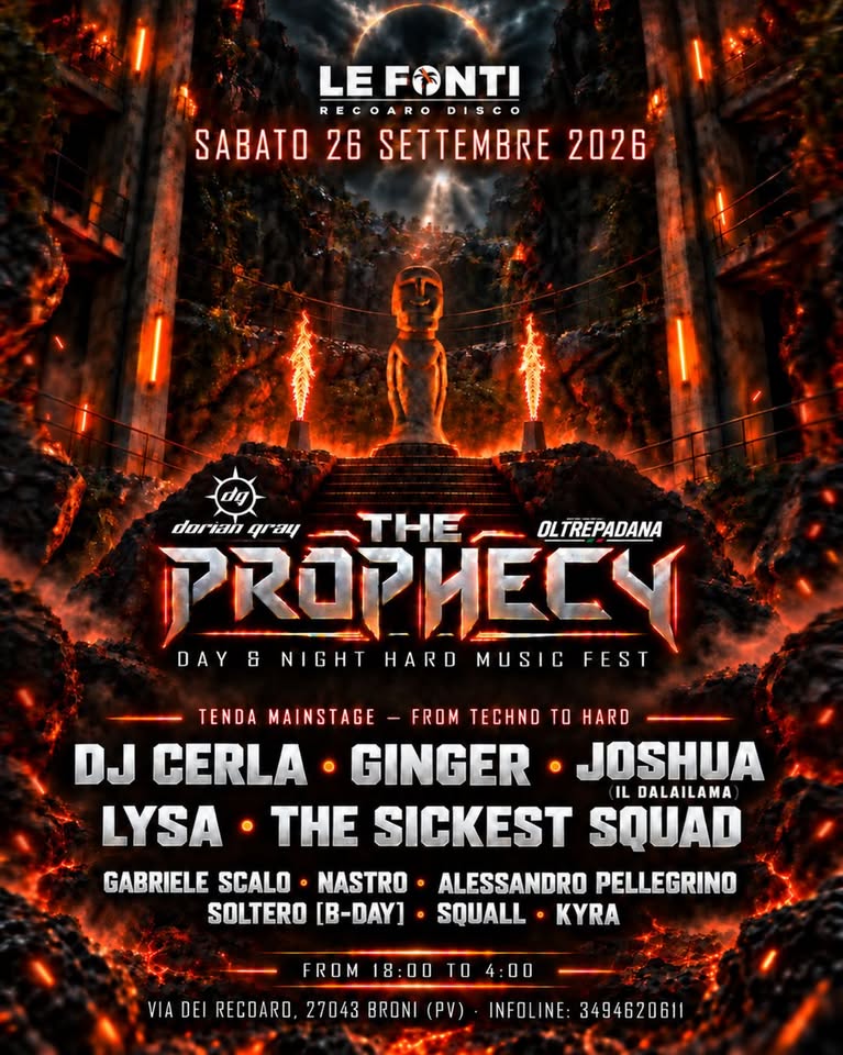 Evento The Prophecy – Day & Night Fest Locandina The Prophecy – Day & Night Fest - sabato 26 settembre ore 18:00 - 20:00