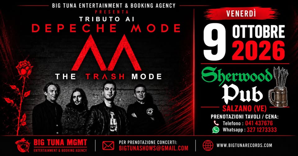 Evento The Trash Mode – Depeche Mode Tribute Band Live@Sherwood Pub, Salzano (Ve) Locandina The Trash Mode – Depeche Mode Tribute Band Live@Sherwood Pub, Salzano (Ve) - venerdì 9 ottobre ore 21:30 - 23:30
