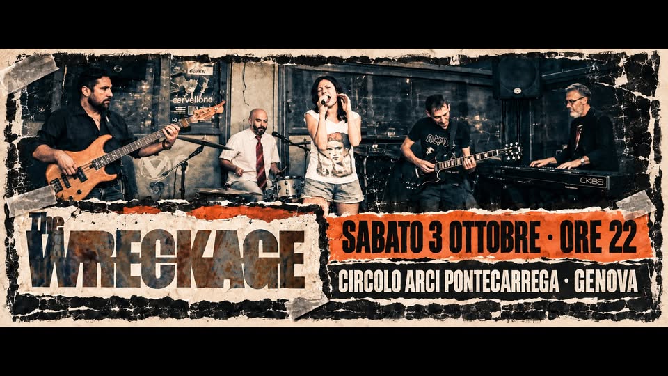 Evento The Wreckage al Pontecarrega! Locandina The Wreckage al Pontecarrega! - sabato 3 ottobre ore 22:00 - 00:00