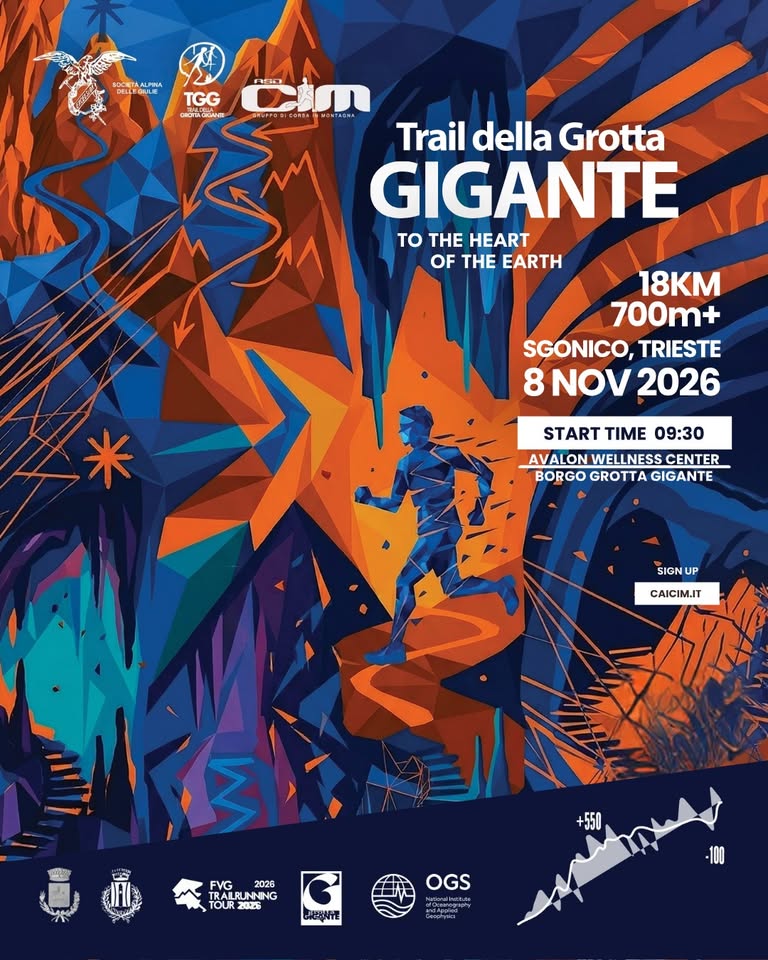 Evento Trail Della Grotta Gigante 2026 Locandina Trail Della Grotta Gigante 2026 - domenica 8 novembre ore 09:30 - 11:30