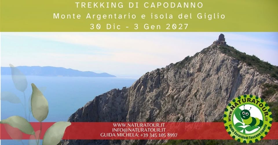 Evento Trekking di Capodanno al Monte Argentario e Isola del Giglio Locandina Trekking di Capodanno al Monte Argentario e Isola del Giglio - da mercoledì 30 dicembre 2026 - domenica 3 gennaio 2027 ore 12:00 ore 16:00
