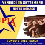 Immagine evento Utopia Nomadi Tribute Band At Cowboys’ Guest Ranch a Voghera (PV) Utopia Nomadi Tribute Band At Cowboys' Guest Ranch a Voghera (PV) il 25 settembre 2026