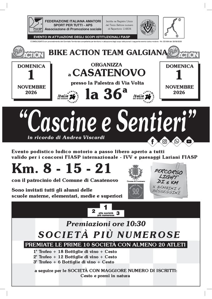 Evento Cascine e Sentieri Locandina Cascine e Sentieri - domenica 1 novembre ore 07:30 - 09:00
