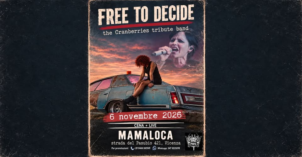 Evento Cena Live The Cranberries Night@ Mamaloca Locandina Cena Live The Cranberries Night@ Mamaloca - venerdì 6 novembre ore 21:30 - 23:30
