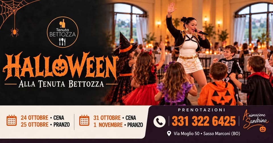Evento Halloween alla Tenuta Bettozza una festa mostruosamente divertente per tutta la famiglia! Locandina Halloween alla Tenuta Bettozza una festa mostruosamente divertente per tutta la famiglia! - da sabato 24 ottobre - domenica 1 novembre 2026 ore 19:30 ore 16:00