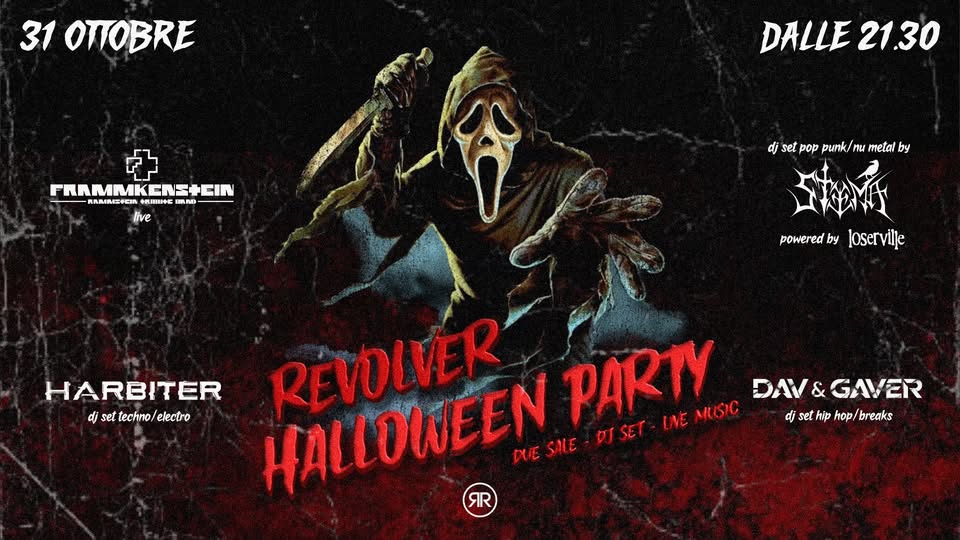 Evento Halloween Party Revolver Locandina Halloween Party Revolver - sabato 31 ottobre ore 21:30 - 23:30