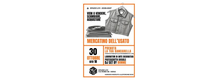 Evento Mercatino dell’Usato Locandina Mercatino dell’Usato - venerdì 30 ottobre ore 18:00 - 20:00