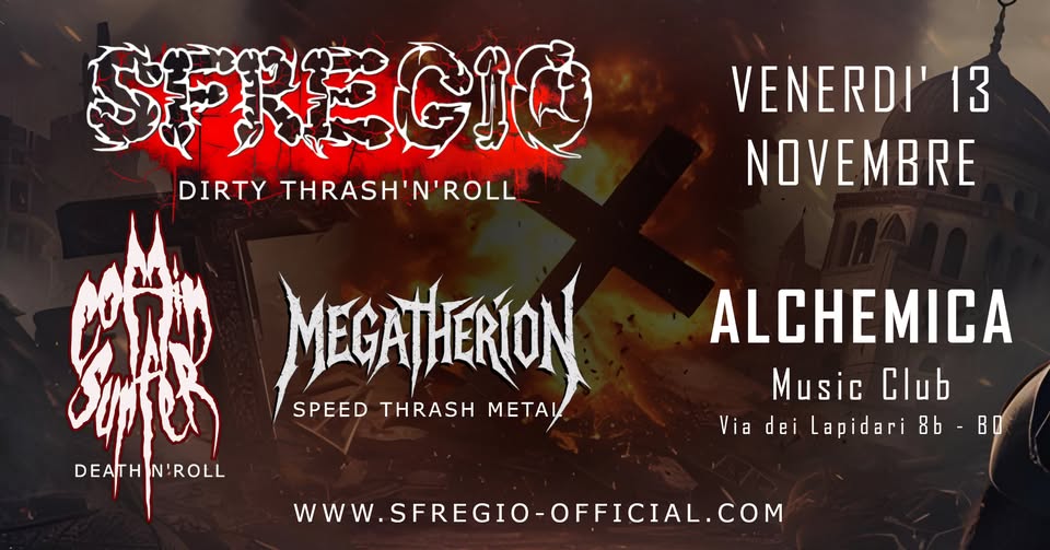 Evento Sfregio Megatherion Coffin Surfer Alchemica (Bo) 13/11/2026 Locandina Sfregio Megatherion Coffin Surfer Alchemica (Bo) 13/11/2026 - venerdì 13 novembre ore 21:00 - 23:00