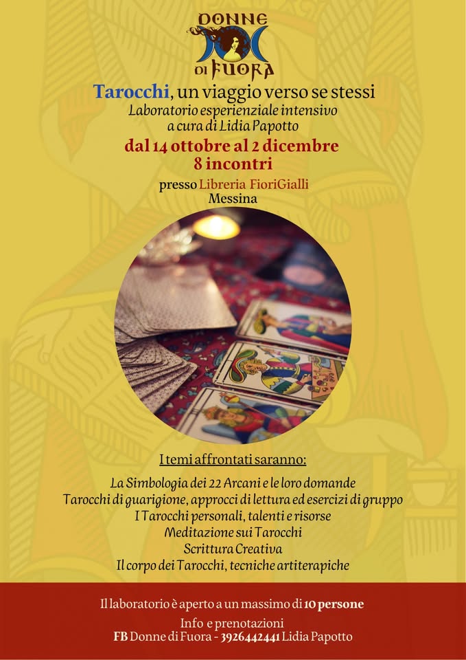 Evento Tarocchi Un viaggio verso se stessi Locandina Tarocchi Un viaggio verso se stessi - da mercoledì 14 ottobre - mercoledì 2 dicembre 2026 ore 16:30 ore 20:00