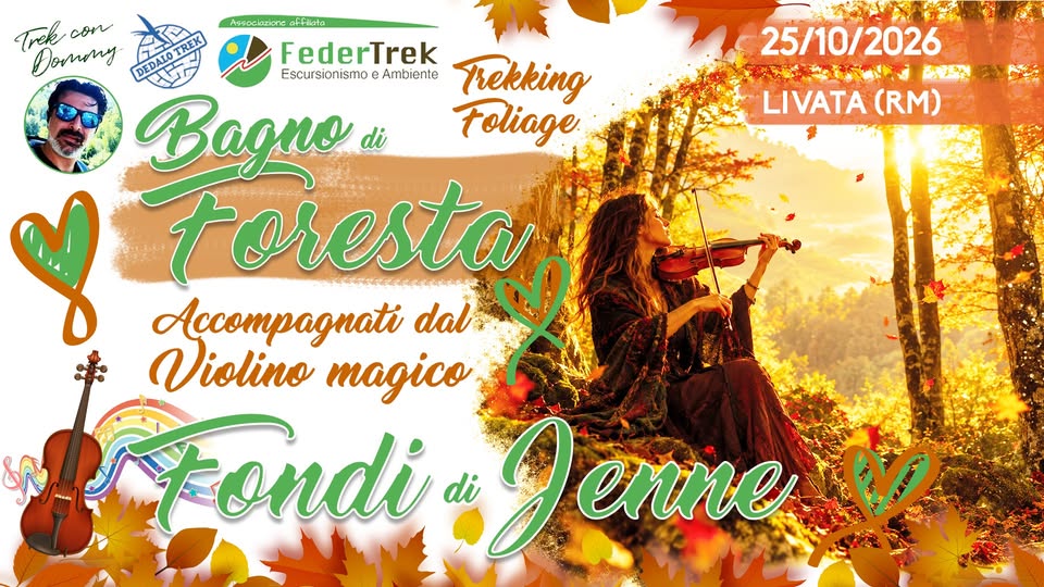 Evento Trek Foliage Emozionale le Foglie Danzano e il Bosco Suona Bagno di Foresta Sonoro con Violino Locandina Trek Foliage Emozionale le Foglie Danzano e il Bosco Suona Bagno di Foresta Sonoro con Violino - domenica 25 ottobre ore 09:00 - 11:00