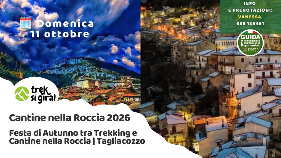 Evento Trekking e CANTINE NELLA ROCCIA 2026 Domenica 11 Ottobre Locandina Trekking e CANTINE NELLA ROCCIA 2026 Domenica 11 Ottobre - domenica 11 ottobre ore 09:00 - 11:00